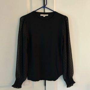 Loft Polka Dot Sleeve Sweater